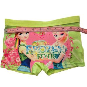 Disney Frozen Fever Girls Briefs Size 4/5T Green & Pink Cotton Blend